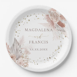 Plato De Papel purpurina falso de boda boho