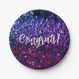 Plato De Papel Purpurina falso y tus felicitaciones