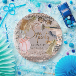 Plato De Papel Purpurina Safari de cumpleaños