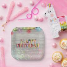 Purpurina y luces Feliz cumpleaños