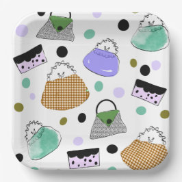 Plato De Papel PURSOS 👛 Placa DE MOM