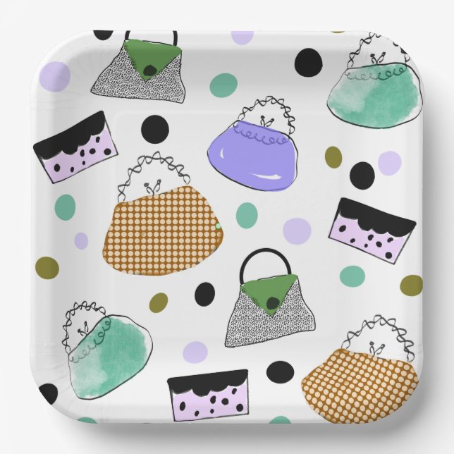 Plato De Papel PURSOS 👛 Placa DE MOM (Anverso)
