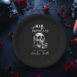 Plato De Papel Q.E.P.D. Veinteañera fiesta de cumpleaños de Black