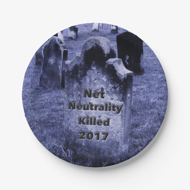 Plato De Papel QEPD Neutralidad neta Gravestone (Anverso)