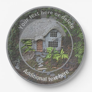 Plato De Papel Quaint Flower Garden Cottage Fiesta personalizado
