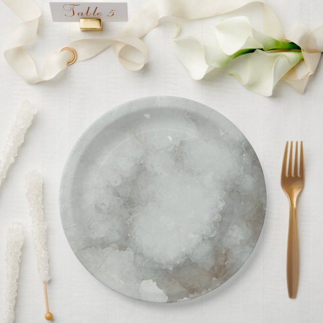 Plato De Papel Quart Crystal Geode (Boda)