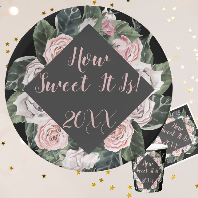 Plato De Papel Qué Dulce Es La Graduación De Rosas Rosa (Subido por el creador)