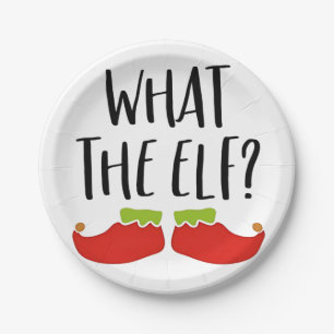 Plato De Papel Qué graciosos Navidades Elf Santa Claus