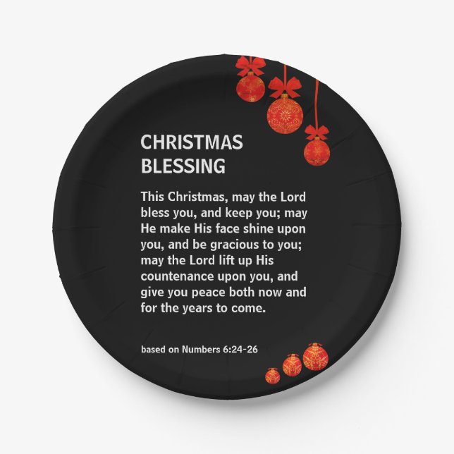 Plato De Papel QUE JEHOVAH TE BENDIGA 6 Navidades (Anverso)