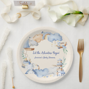Plato De Papel Que la aventura empiece niño bebé juguete Baby Sho