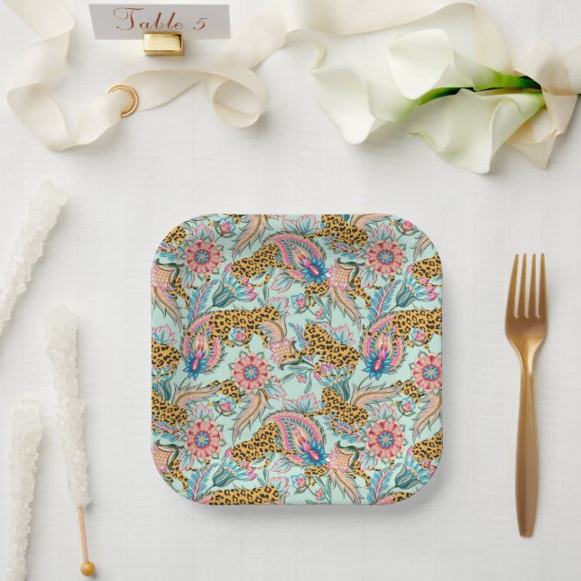 Plato De Papel Que la jungla esté contigo (Boda)