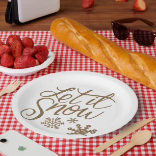Plato De Papel Que La Nieve