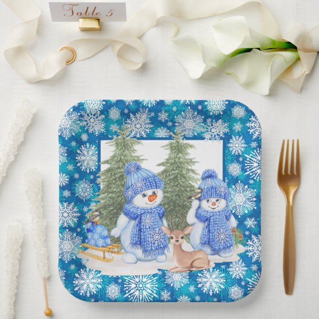 Plato De Papel Que La Nieve (Boda)