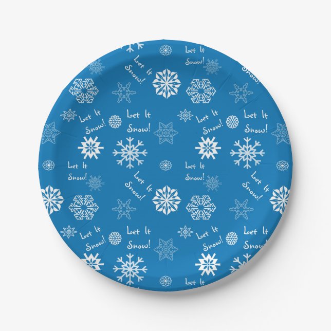 Plato De Papel Que Nieve Azul (Anverso)