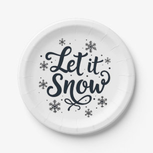 Plato De Papel Que nieve, Navidad en invierno