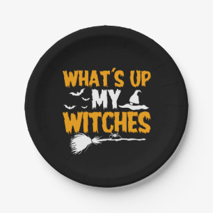 Plato De Papel Qué pasa con mis brujas   Halloween