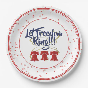 Plato De Papel Que se ampare la libertad en el anillo - Blanco ro