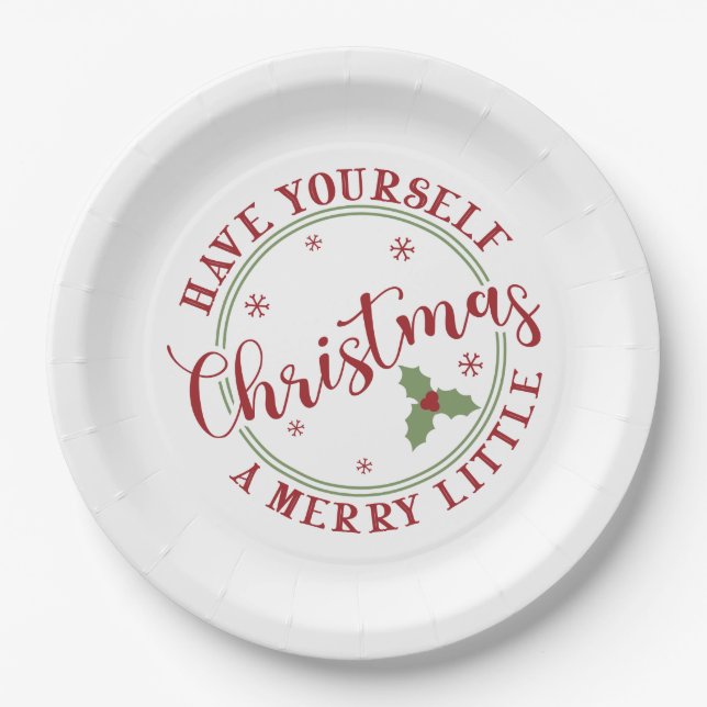 Plato De Papel Que te tengas unos buenos Navidades (Anverso)