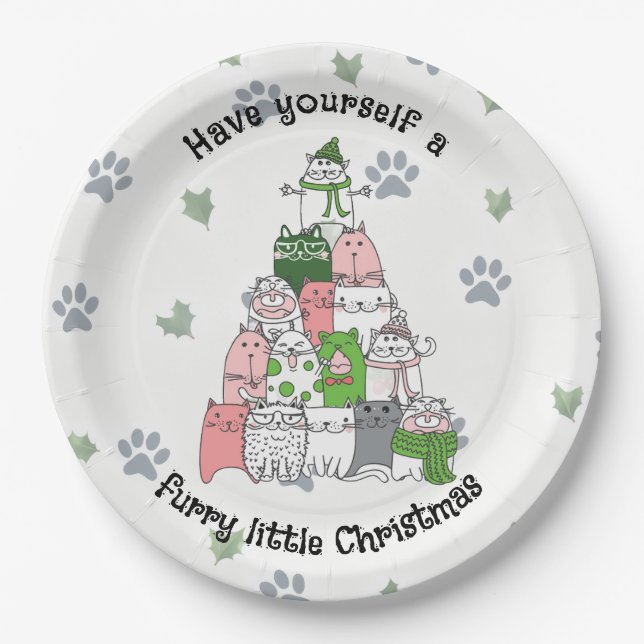 Plato De Papel ¡Que tengas un Navidad Furty Little! (Anverso)