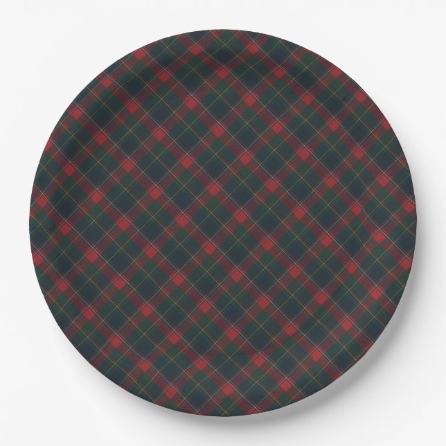 Plato De Papel Quebec  Provincial Tartan  (Anverso)