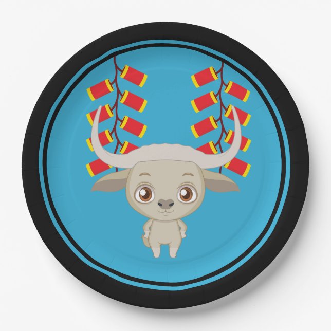 Plato De Papel Quemadores chinos para el año nuevo (Anverso)