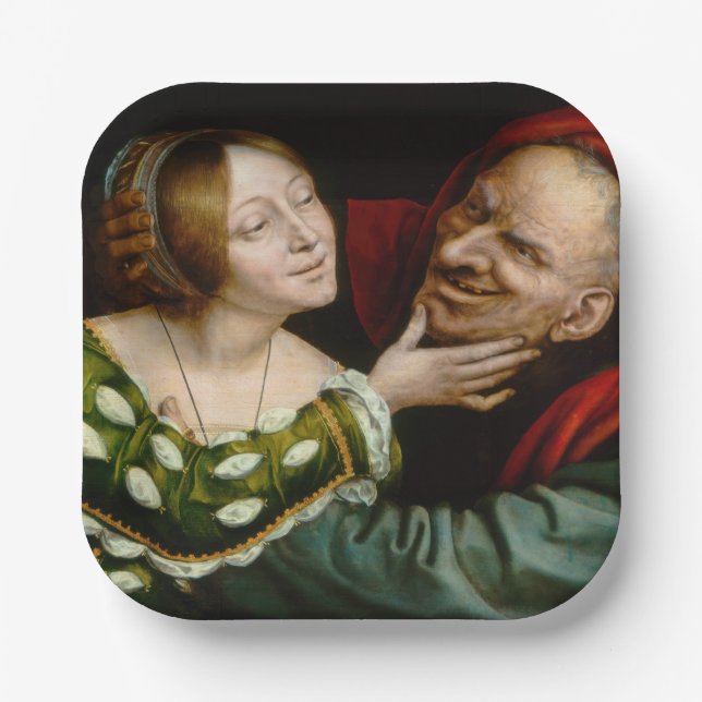 Plato De Papel Quentin Matsys - Amantes coincidentes (Anverso)