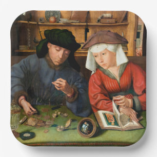 Plato De Papel Quentin Matsys - El prestamista y su esposa