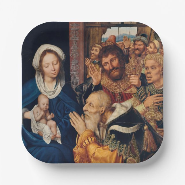 Plato De Papel Quentin Matsys - La Adoración del Magi (Anverso)