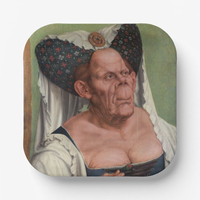 Plato De Papel Quentin Matsys - Una Grotesca anciana (Anverso)