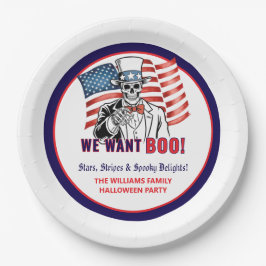 Plato De Papel Queremos un Boo Patriótico Fiesta de Disfraces de