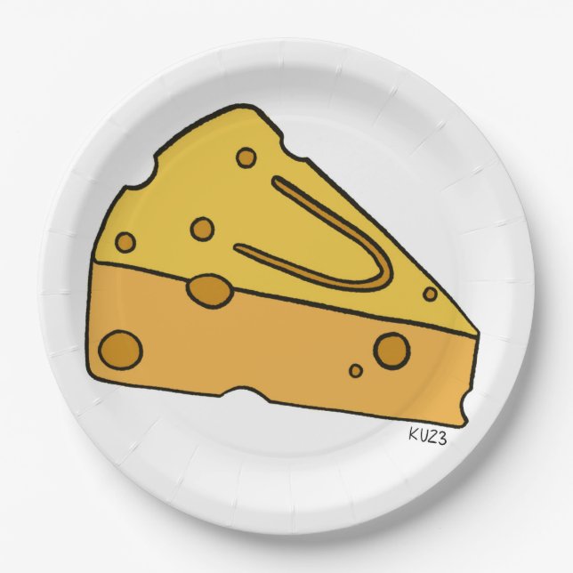 Plato De Papel Queso Cute de Cheddar (Anverso)