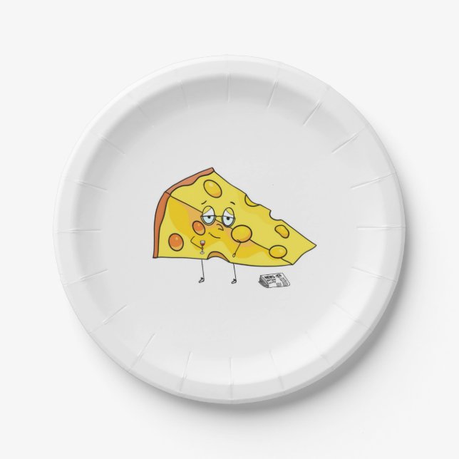 Plato De Papel Queso personalizado. Maduro. cumpleaños (Anverso)