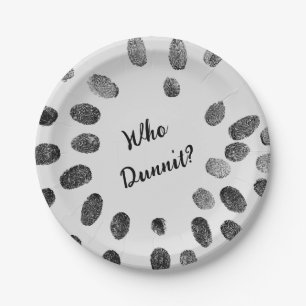 Plato De Papel "¿Quién Dunnit?" Misterio de asesinato de cumpleañ