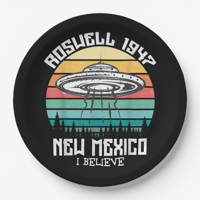 Plato De Papel Quiero Creer Que Aliens UFO Area 51 Roswell New (Anverso)