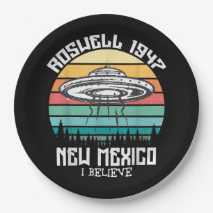 Plato De Papel Quiero Creer Que Aliens UFO Area 51 Roswell New