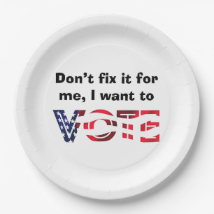 Plato De Papel Quiero votar