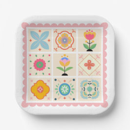 Plato De Papel Quilted with Love Baby Shower