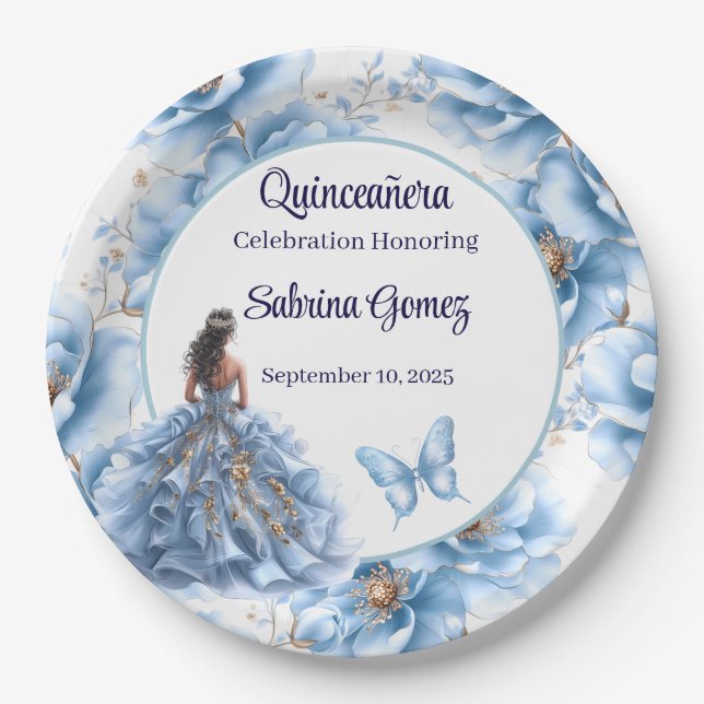 Plato De Papel Quinceañera (Anverso)