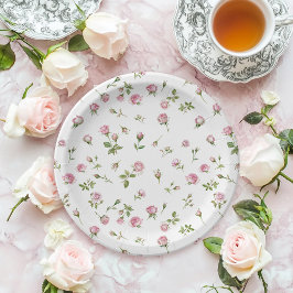 Plato De Papel Quinceanera Rubor Pink Rose Cumpleaños