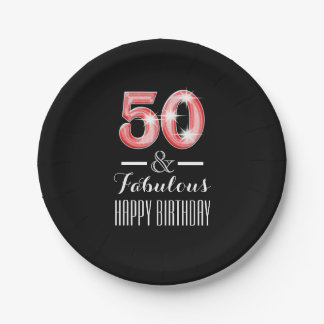 Plato De Papel Quincuagésimos 50.os hombres del cumpleaños