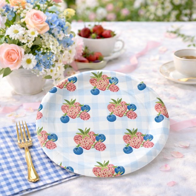 Plato De Papel Quirky Hand Drawn Berry Sweet Baby Shower (Quirky Hand Drawn Berry Sweet Baby Shower Paper Plates)