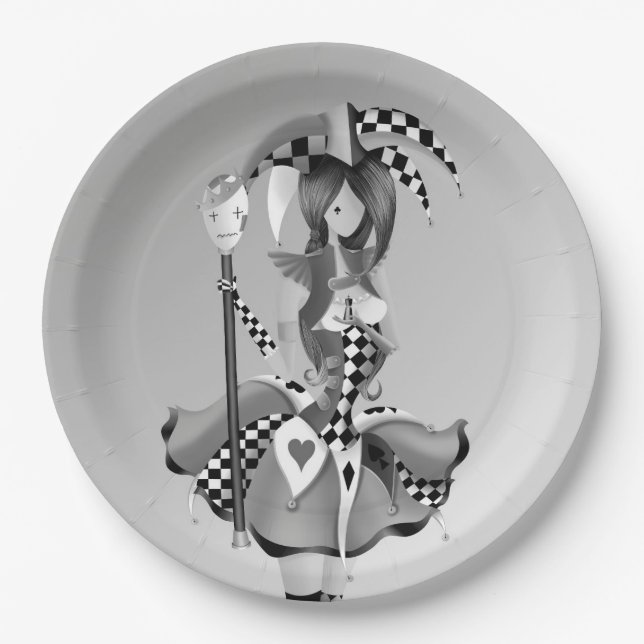 Plato De Papel Quirky Jester & Puppet King Placa de papel (Anverso)