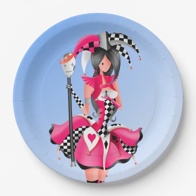 Plato De Papel Quirky Jester & Puppet King Placa de papel (Anverso)