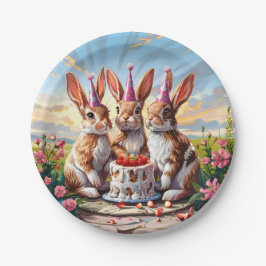 Plato De Papel Rabbit Birday Bash