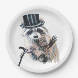 Plato De Papel Raccoon Animal divertido vestido formal divertido