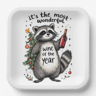 Plato De Papel Raccoon del Año el vino más maravilloso