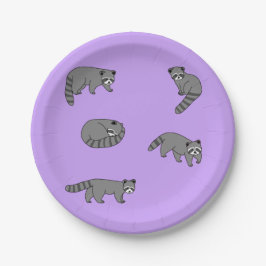 Plato De Papel Raccoons