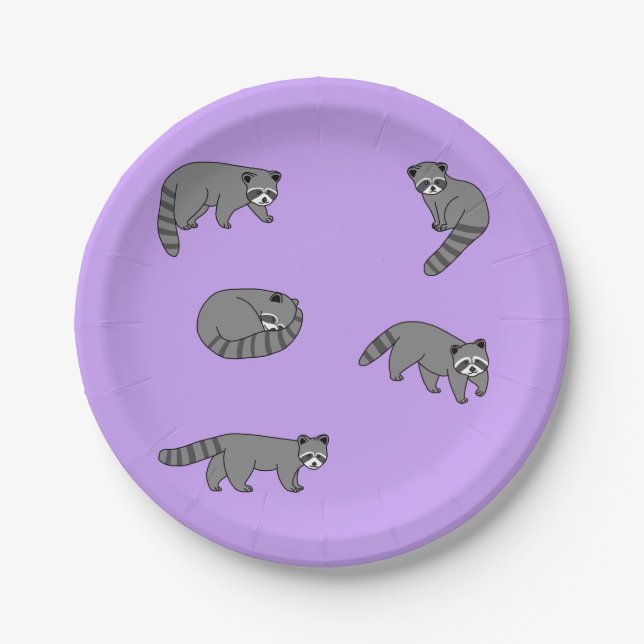 Plato De Papel Raccoons (Anverso)
