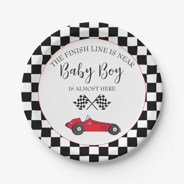 Plato De Papel Race Car Baby Shower (Anverso)