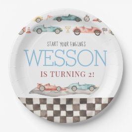 Plato De Papel Race Car Birday Paper Placas